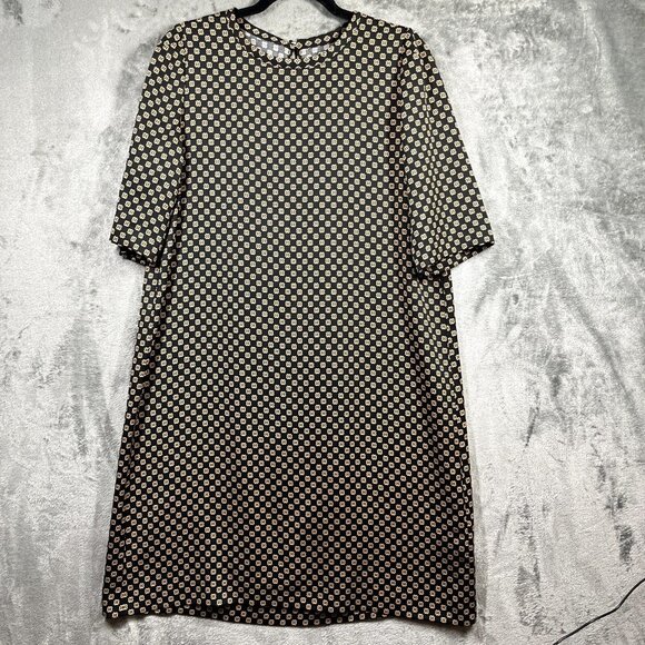 Marella by MaxMara Dress Womens Large Geometric Floral Short Sleeve - Picture 1 of 12